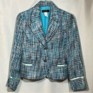 Ninety Blue Tweed Blazer Classic Tailored Design